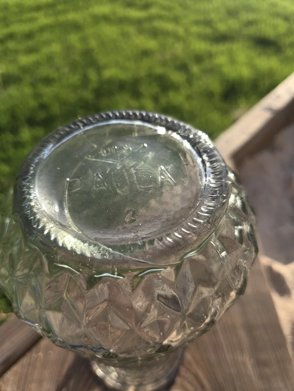 Clear 9in Diamond Pineapple Paula Vase By DPS
